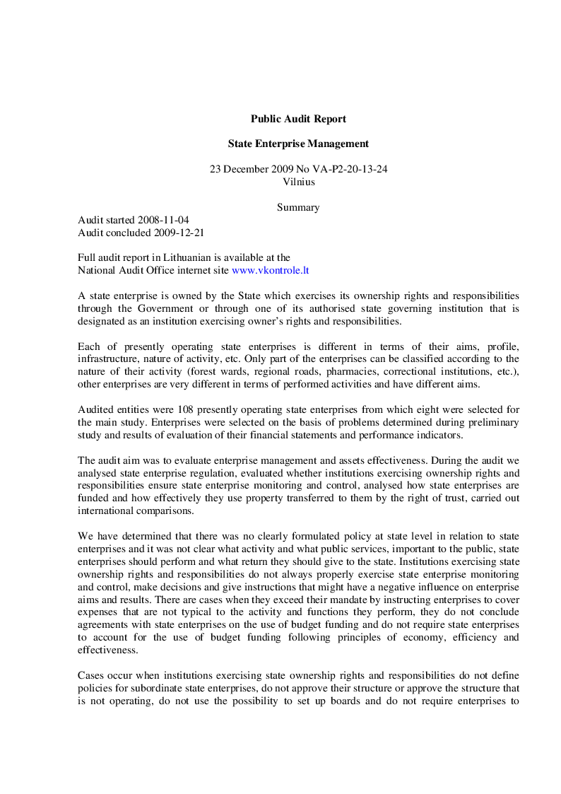 Management of State Enterprises