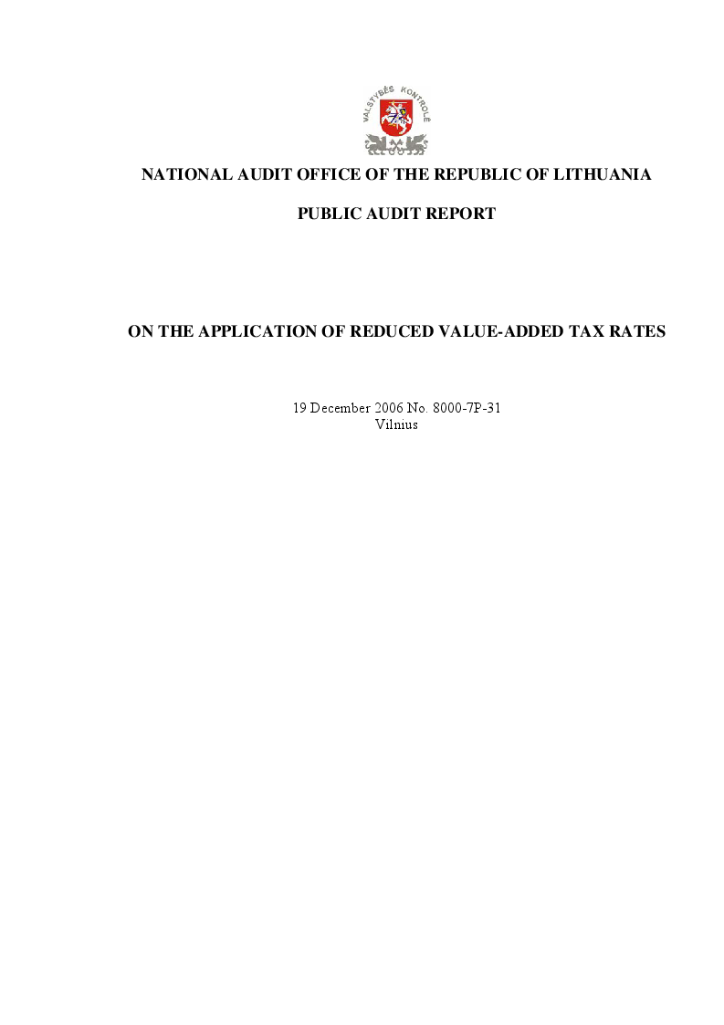 On the Application of Reduced Value-Added Tax Rates