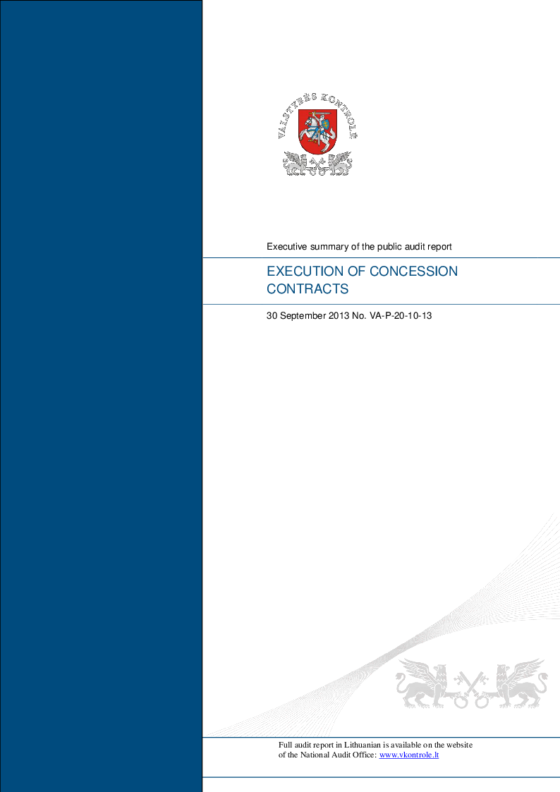 Execution of concession contracts