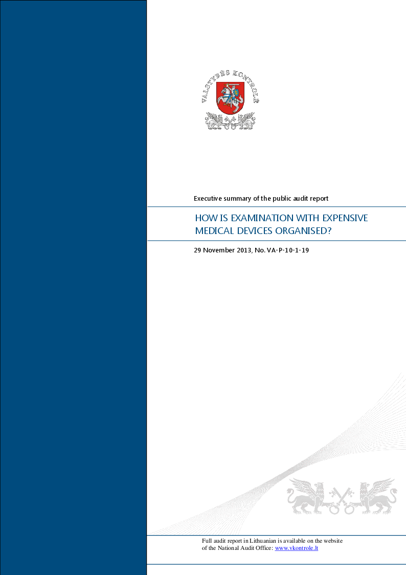 How is examination with expensive medical devices organised?
