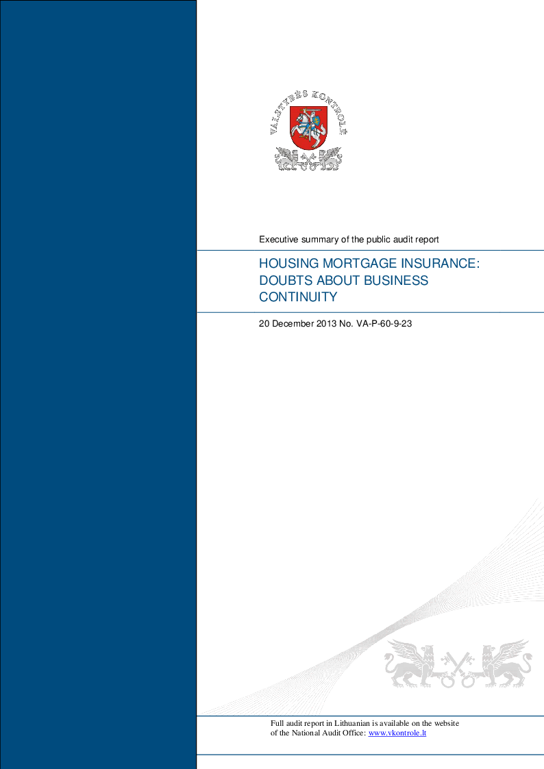 Company “Insurance of Housing Loans”: doubts about business continuity