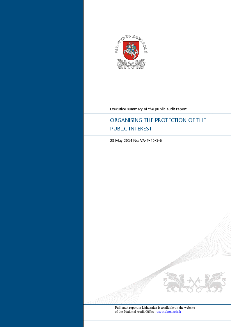 Organising the protection of the public interest