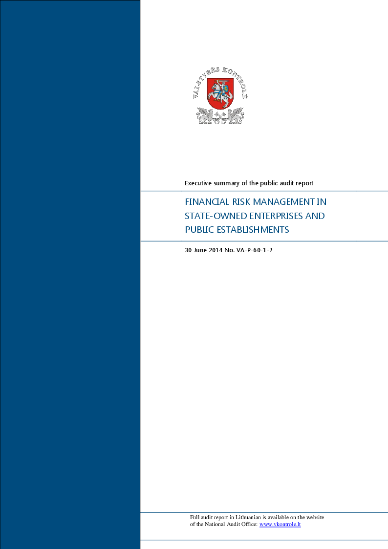 Financial risk management in state-owned enterprises and public establishments