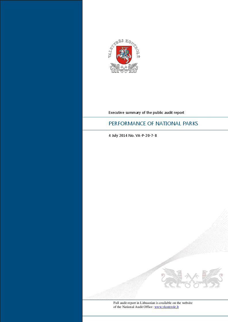 Performance of national parks