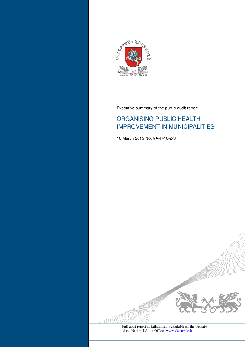 Organising public health improvement in municipalities