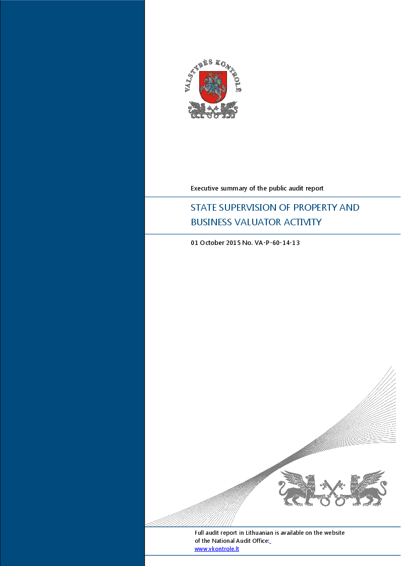 State Supervision of Property and Business Valuator Activity