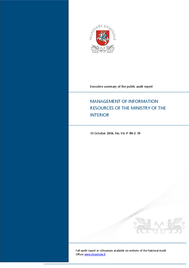Management of Information Resources in the Ministry of the Interior