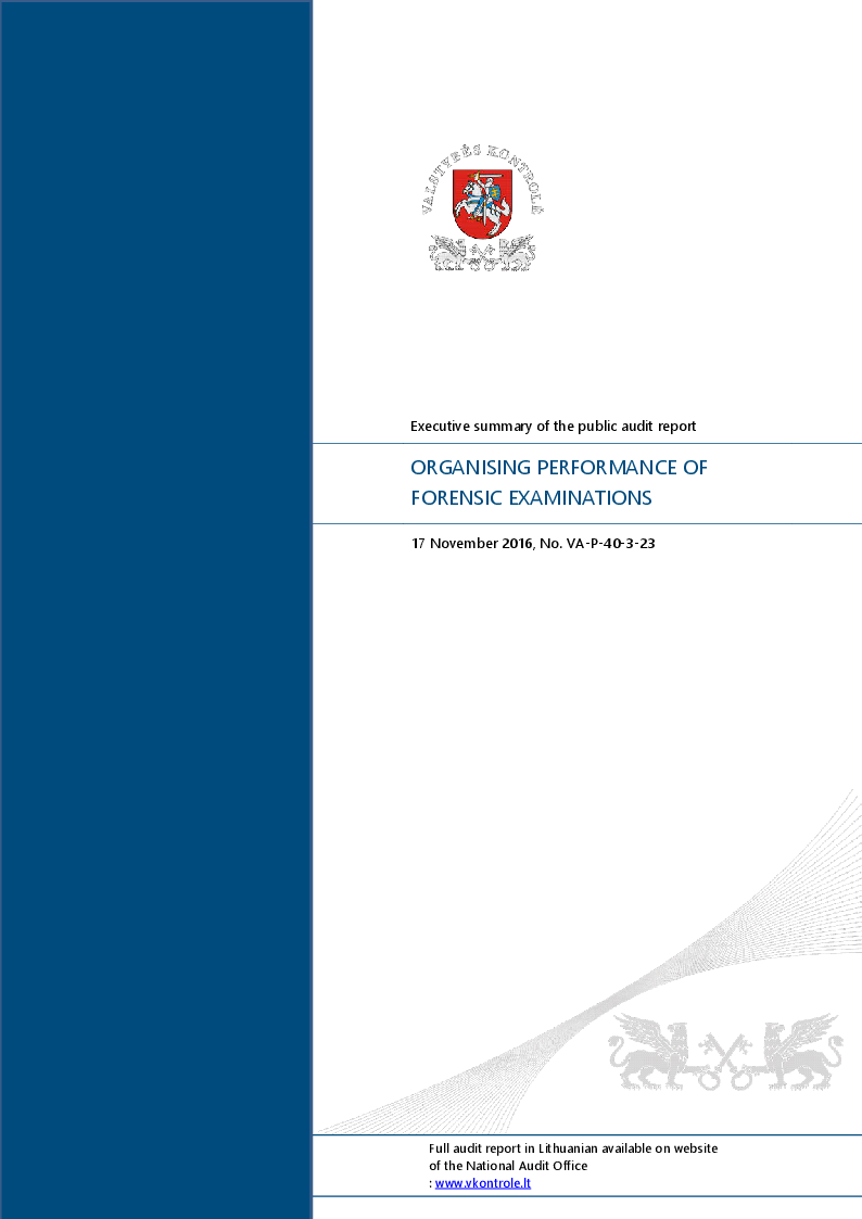 Organising Performance of Forensic Examinations