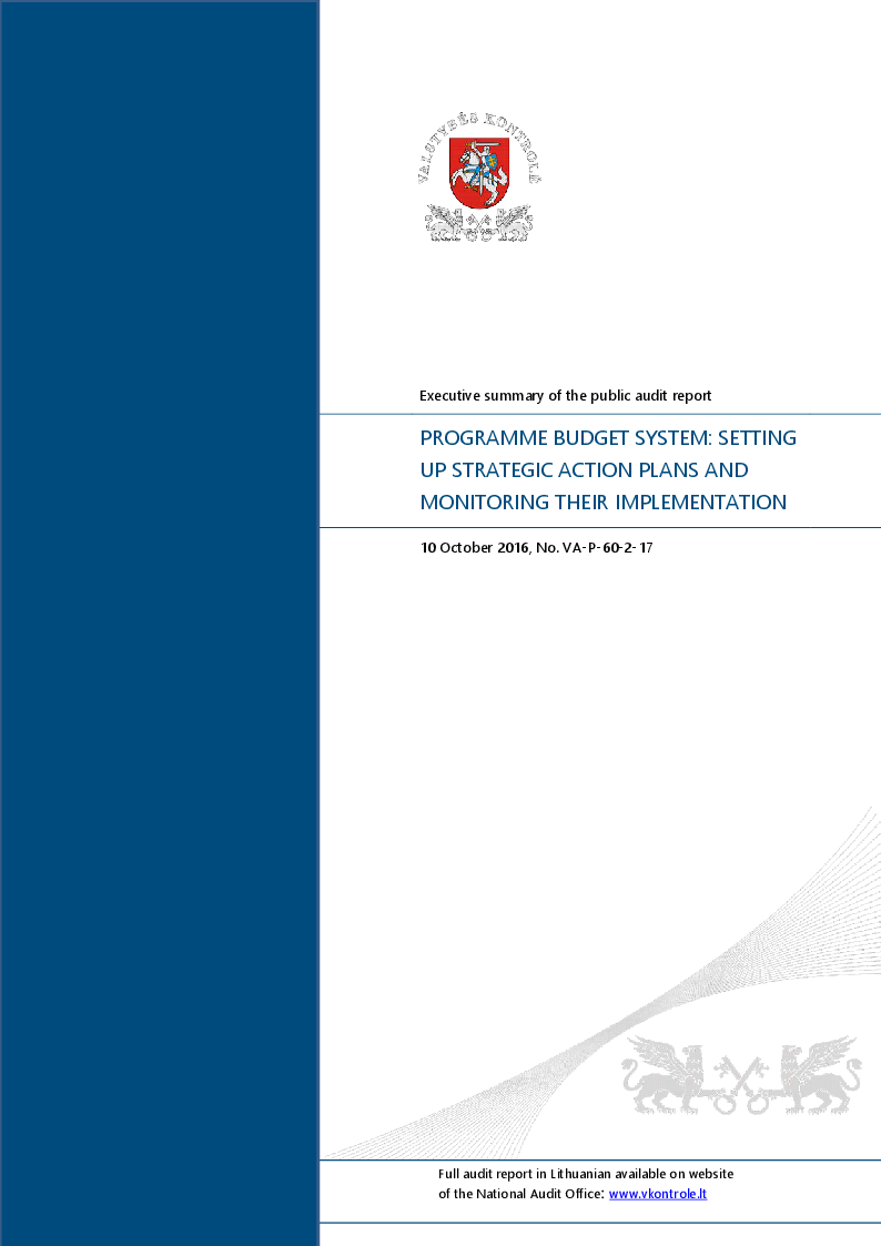 Programme Budget System: Setting up Strategic Action Plans and Monitoring their Implementation