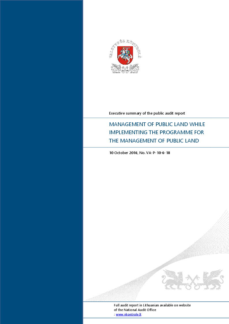 Management of Public Land while Implementing the Programme for the Management of Public Land
