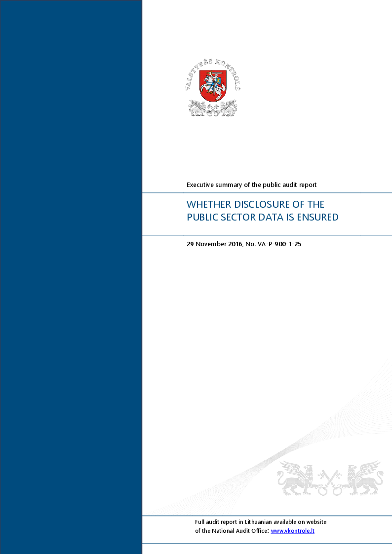 Whether Disclosure of the Public Sector Data is Ensured
