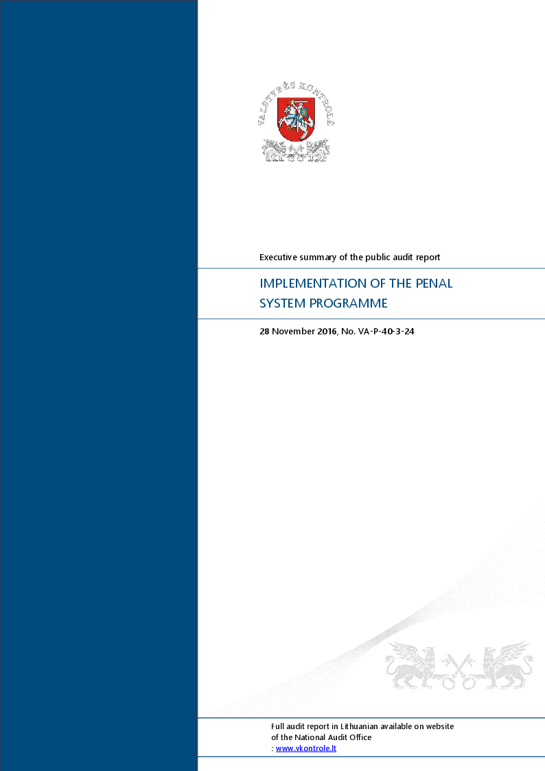 Implementation of the Penal System Programme