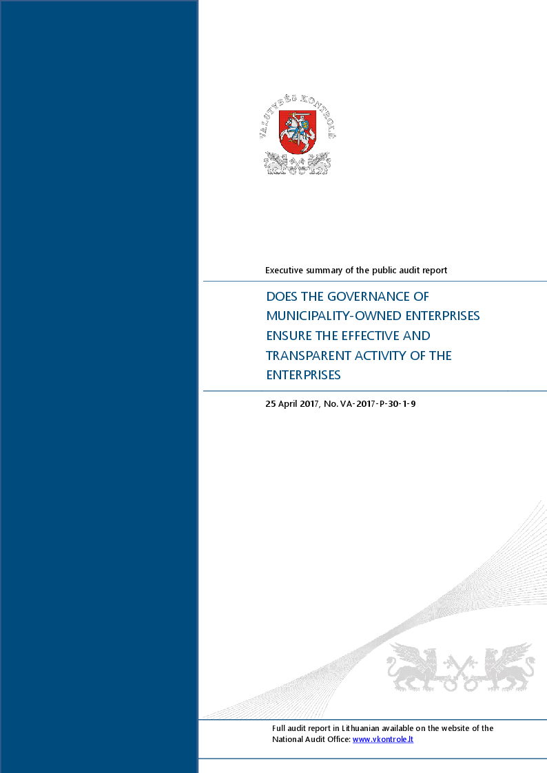 Does the Governance of municipality-owned enterprises ensure the effective and transparent activity of the enterprises