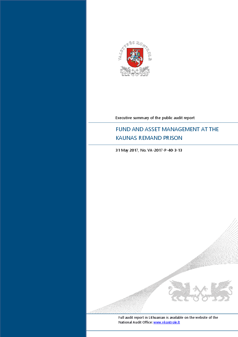 Fund and Asset Management at the Kaunas Remand Prison
