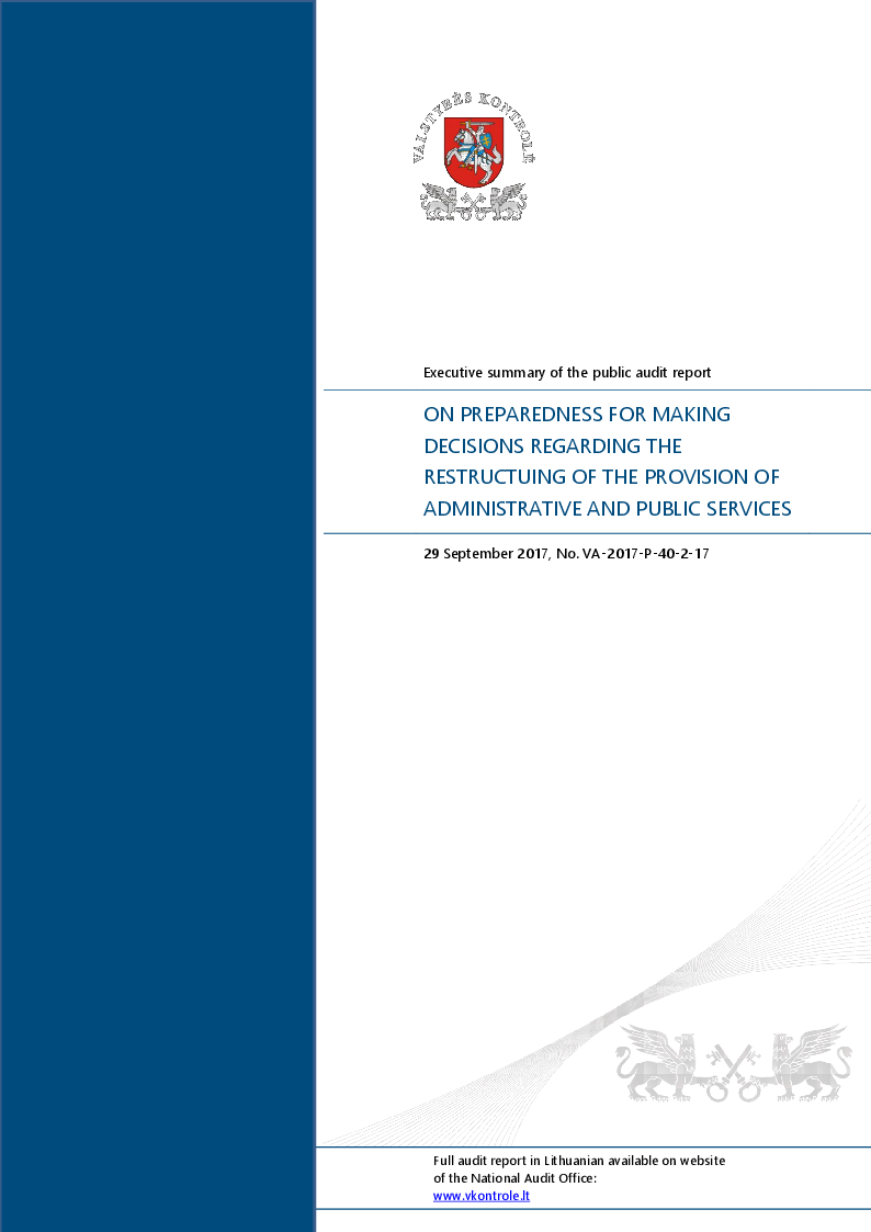 On Preparedness for Making Decisions Regarding the Restructuring of the Provision of Administrative and Public Services