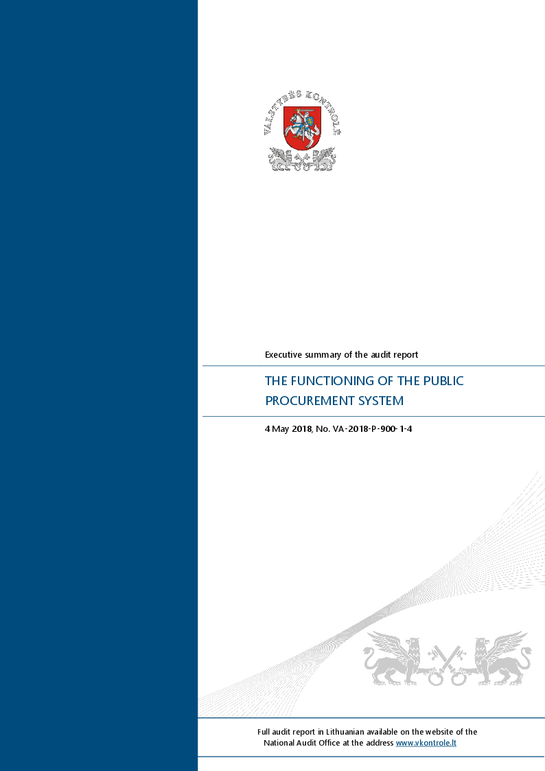 The Functioning of the Public Procurement System