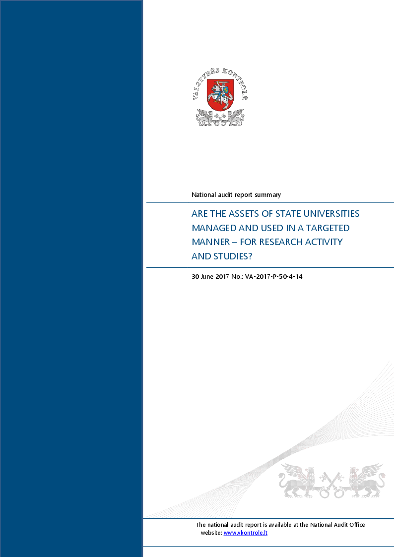 Are the Assets of State Universities Managed and Used in a Targeted Manner – for Research Activity and Studies?