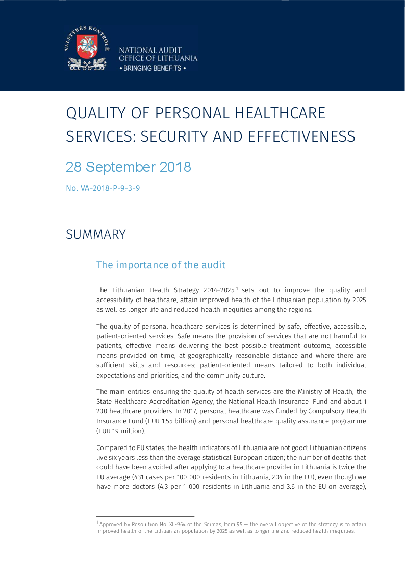 Quality of Personal Healthcare Services: Security and Effectiveness