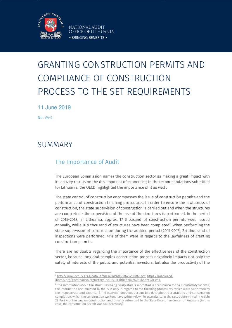 Granting Construction Permits and Compliance of Construction Process to the Set Requirements