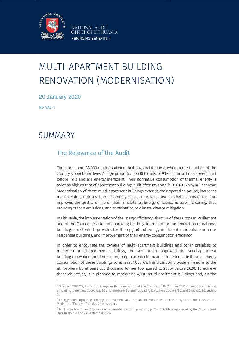 Multi-apartment Building Renovation (Modernisation)