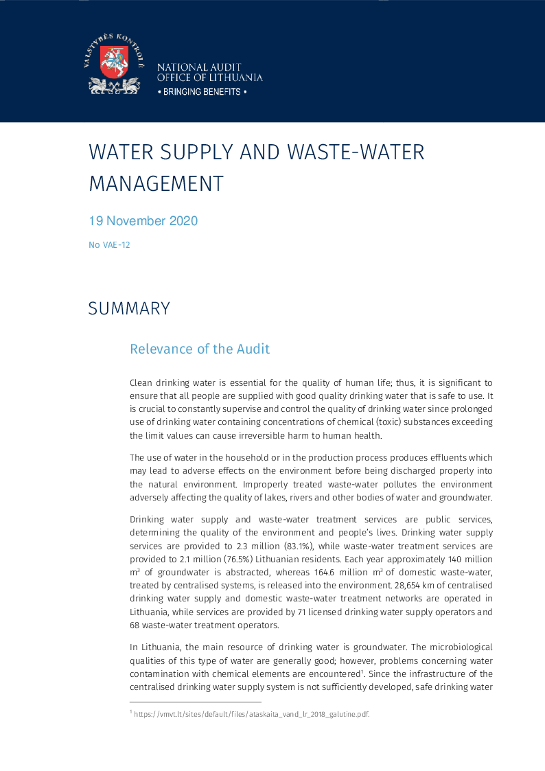 Water supply and waste-water management