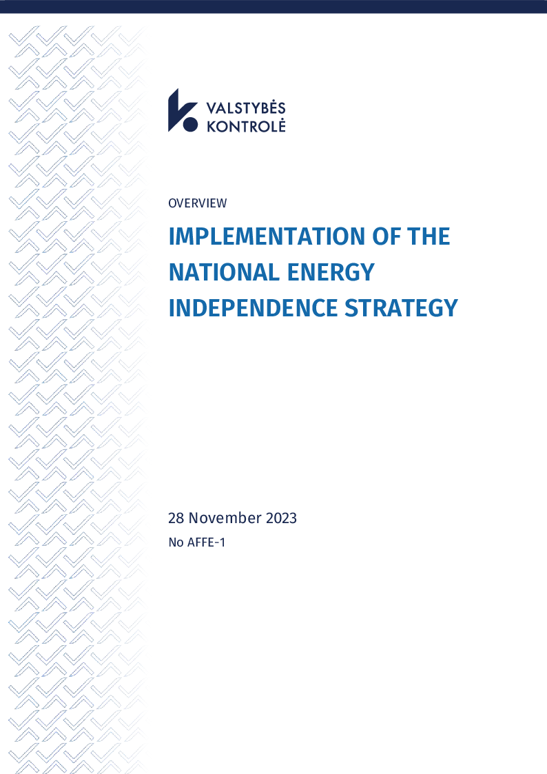 Implementation of the National Energy Independence Strategy