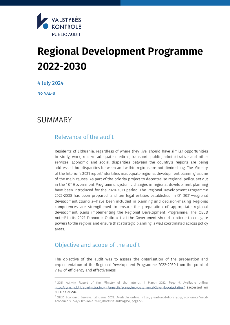 Regional Development Programme 2022-2030
