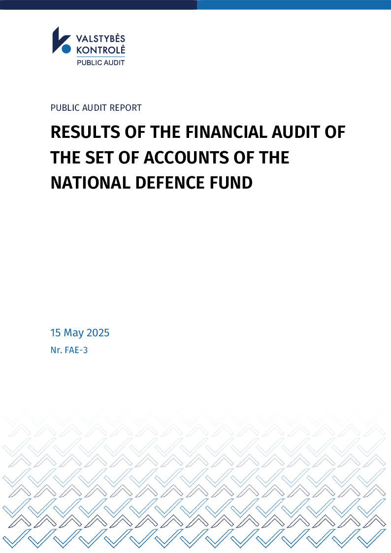 Results of the financial audit of the set of accounts of the National Defence Fund for 2024