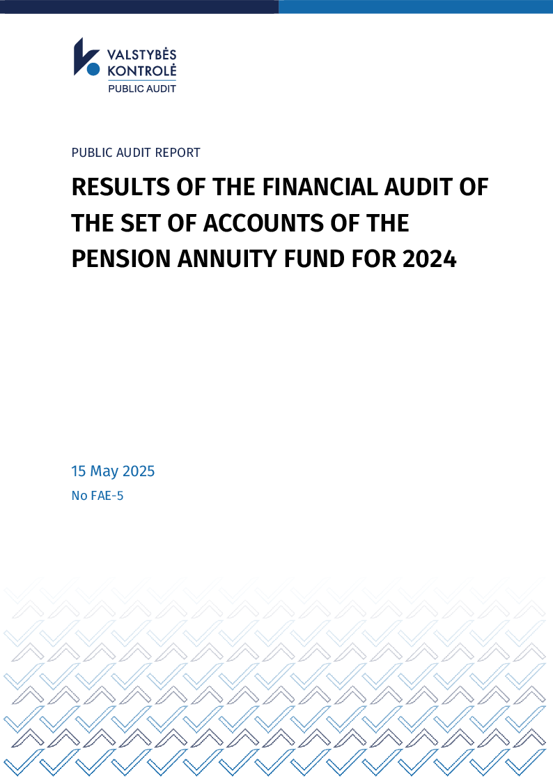 Results of the financial audit of the set of accounts of the Pension Annuity Fund for 2024