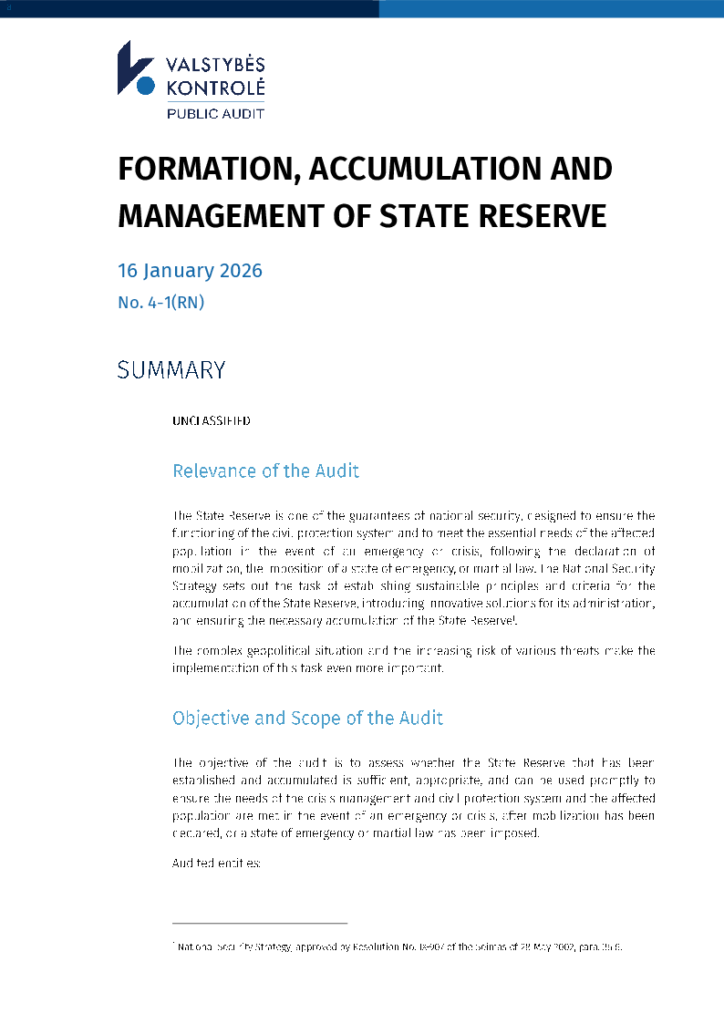 Formation, accumulation and management of State Reserve