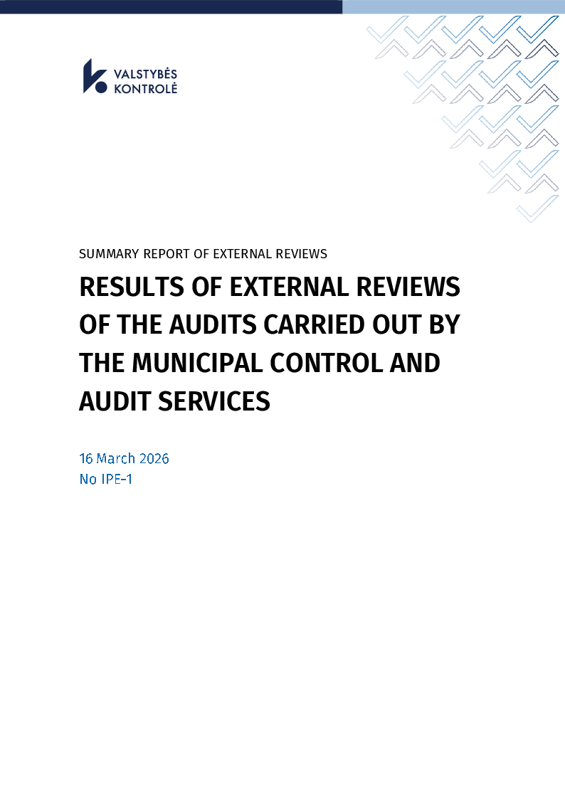 Results of External Reviews of Audits Carried out by Municipal Control and Audit Services