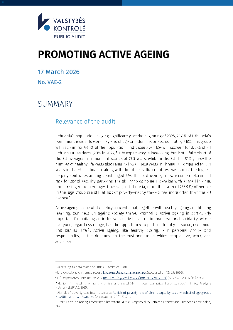 Promoting active ageing
