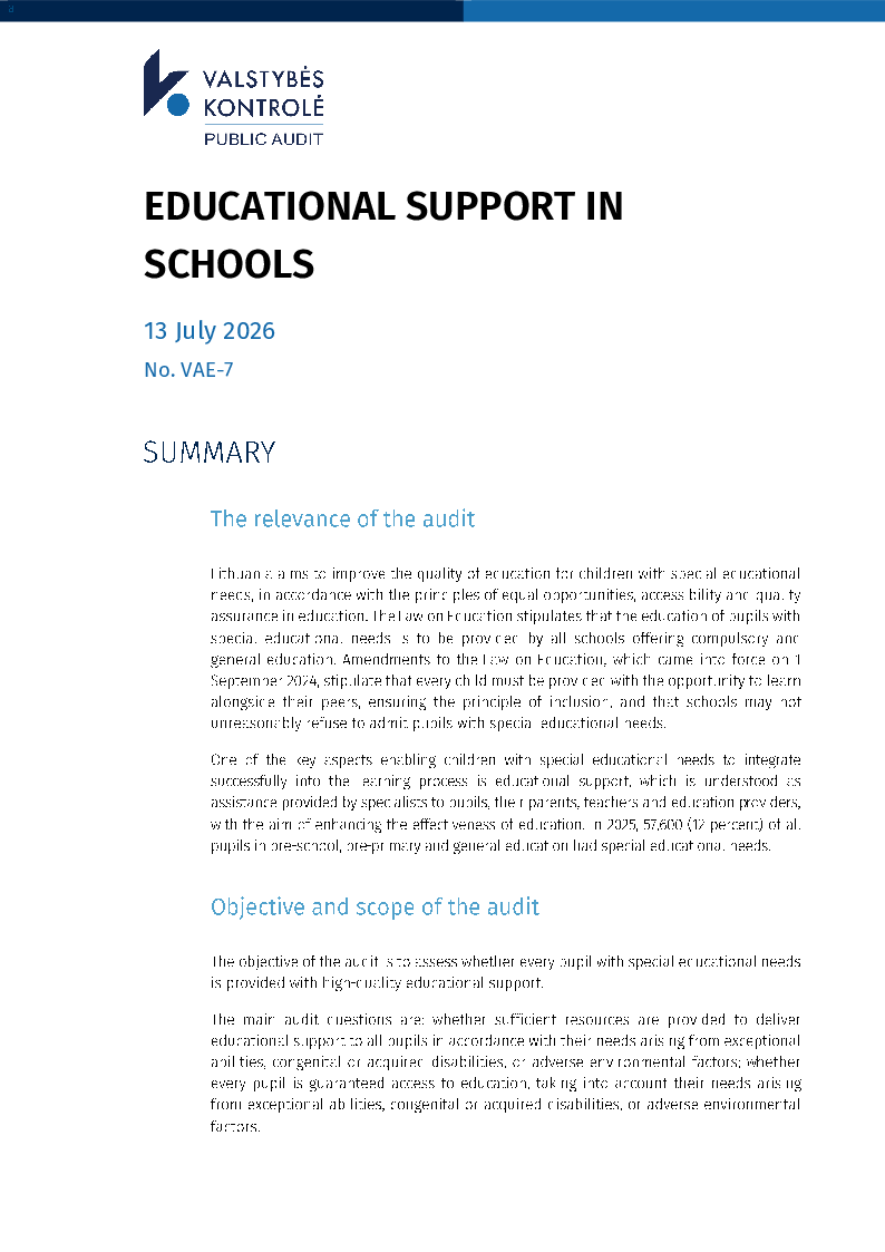 Educational Support in Schools