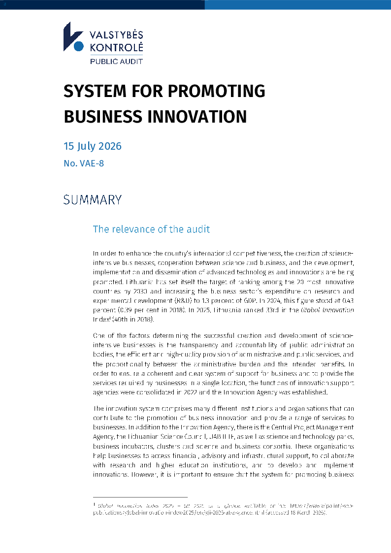 System for Promoting Business Innovation