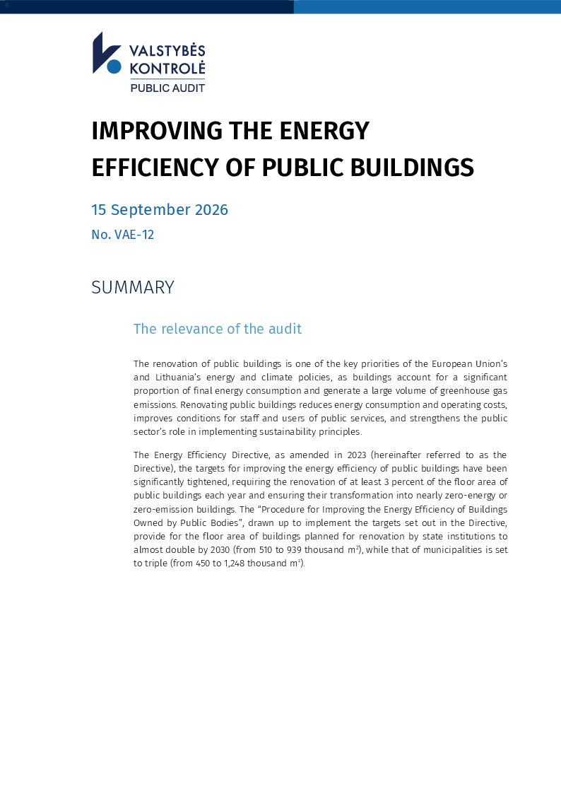 Improving the Energy Efficiency of Public Buildings