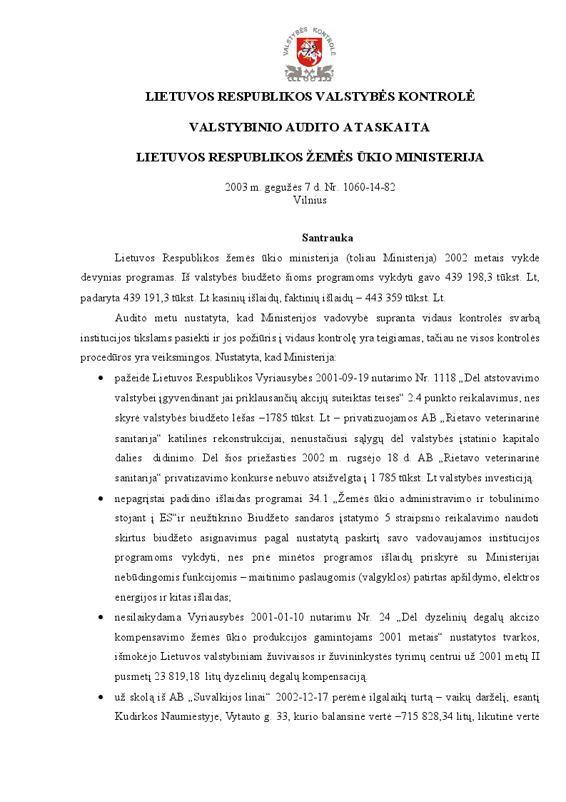 Lietuvos Respublikos žemės ūkio ministerija