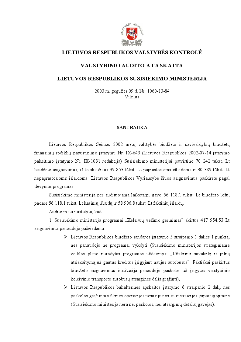 Lietuvos Respublikos susisiekimo ministerija