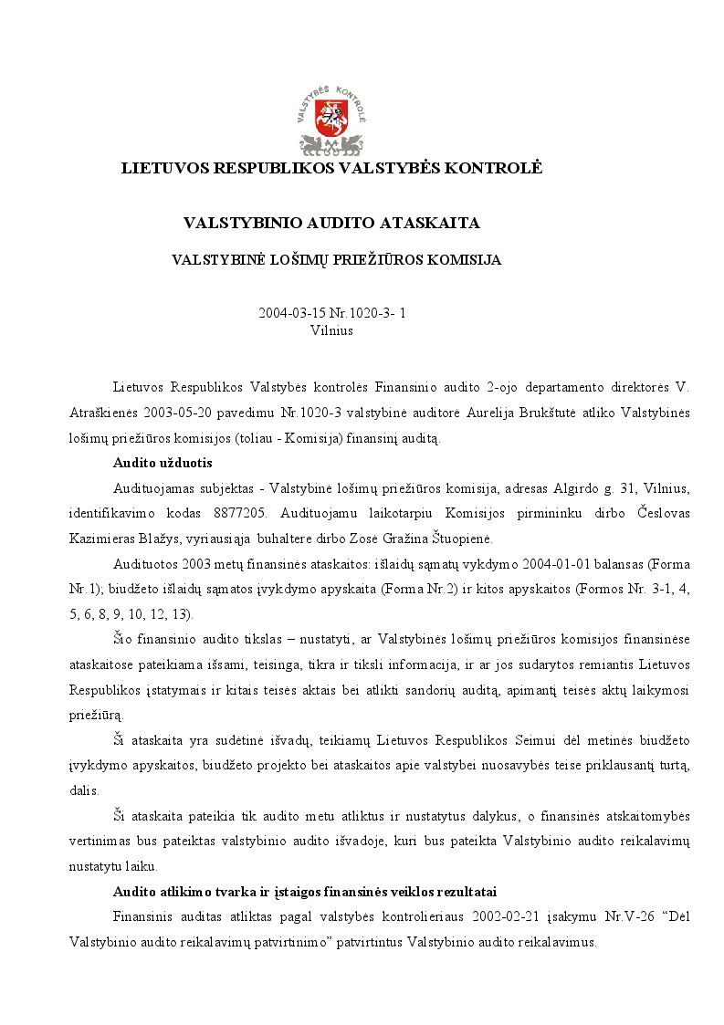 Valstybinė lošimų priežiūros komisija