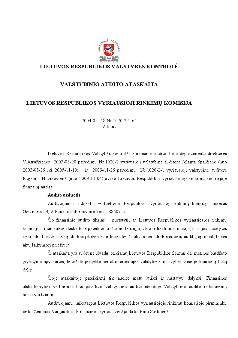 Lietuvos Respublikos vyriausioji rinkimų komisija