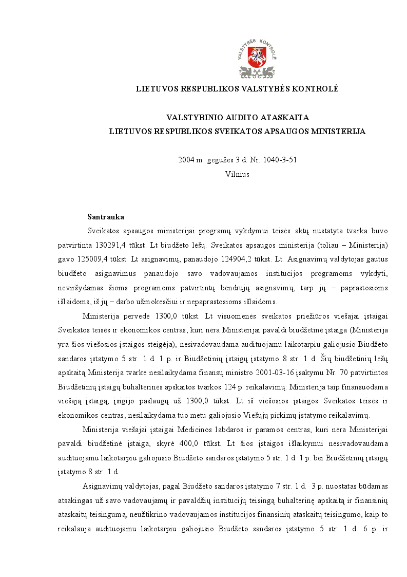 Lietuvos Respublikos sveikatos apsaugos ministerija