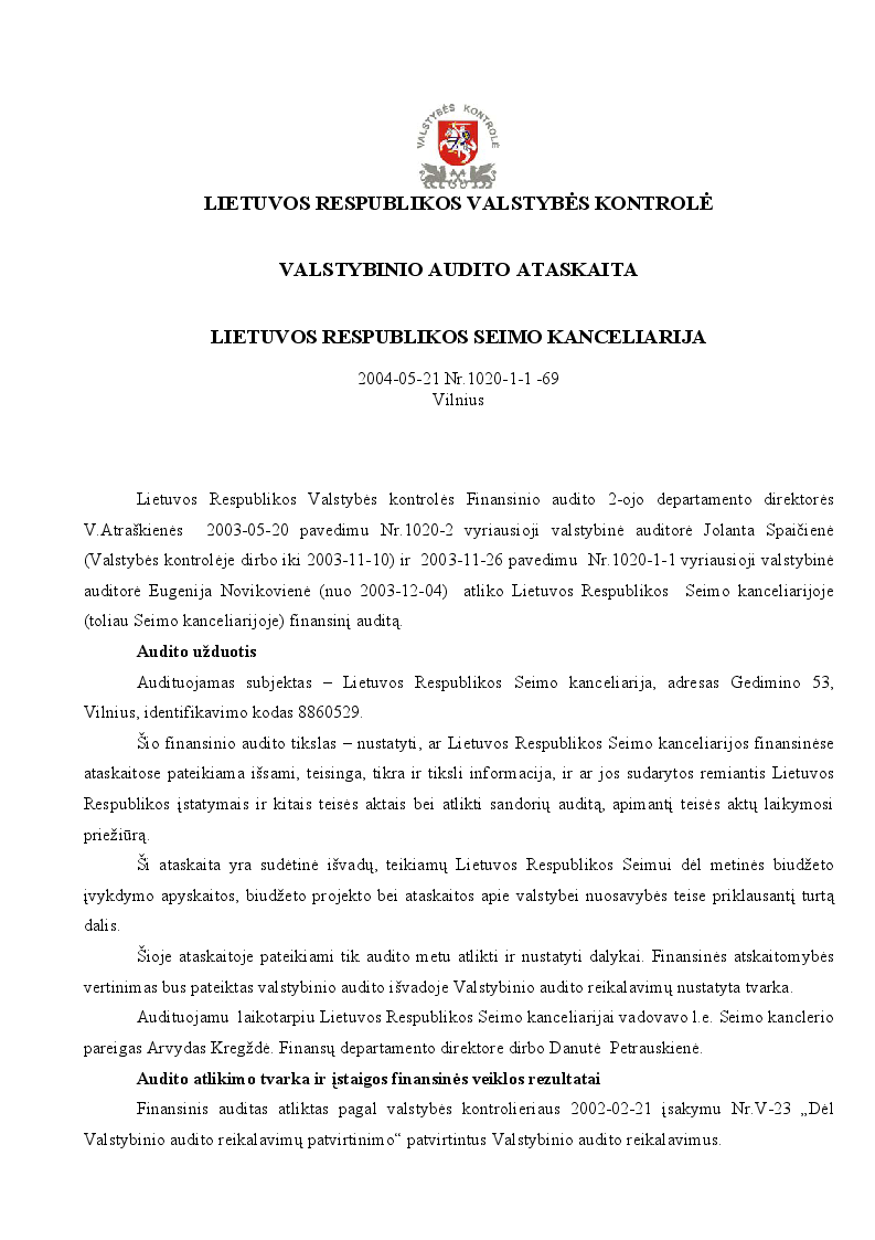 Lietuvos Respublikos Seimo kanceliarija