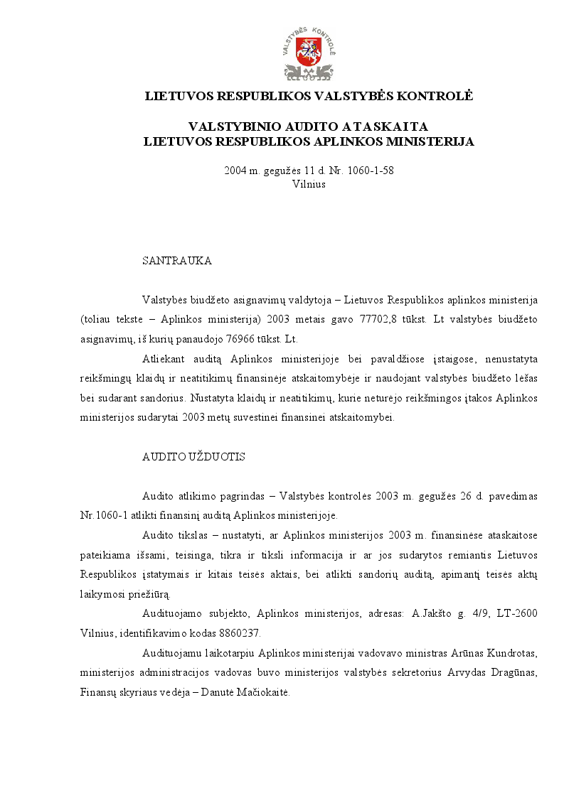Lietuvos Respublikos aplinkos ministerija
