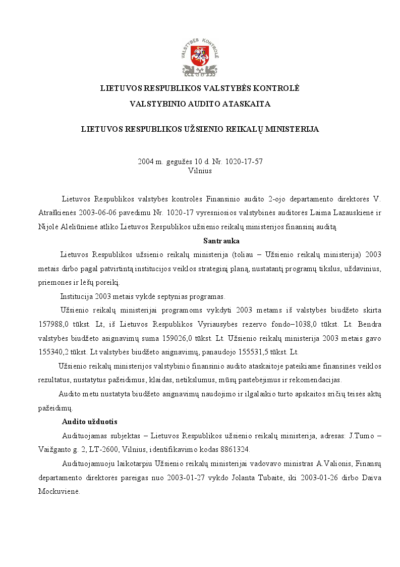 Lietuvos Respublikos užsienio reikalų ministerija