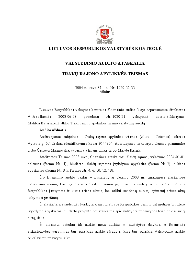 Trakų rajono apylinkės teismas