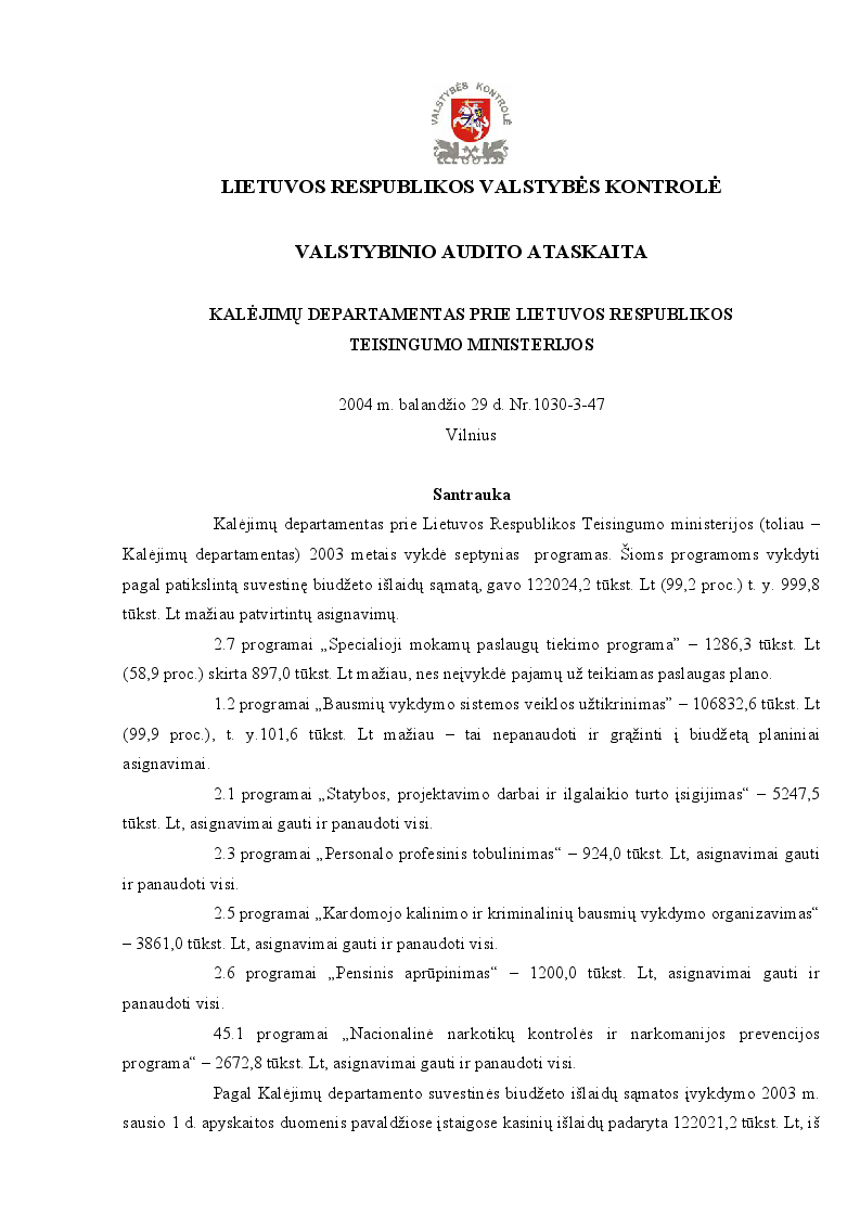 Kalėjimų departamentas prie Lietuvos Respublikos teisingumo ministerijos