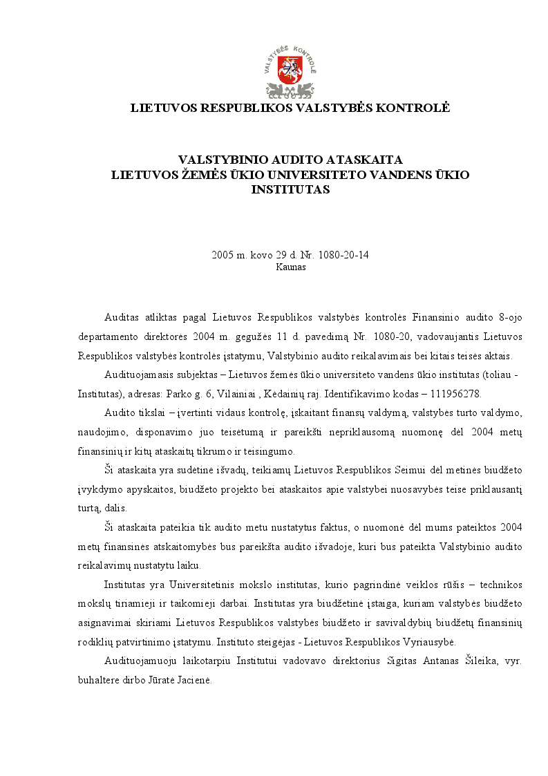 Lietuvos žemės ūkio universiteto vandens ūkio institutas