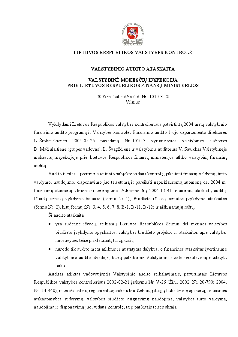 Valstybinė mokesčių inspekcija prie Lietuvos Respublikos finansų ministerijos