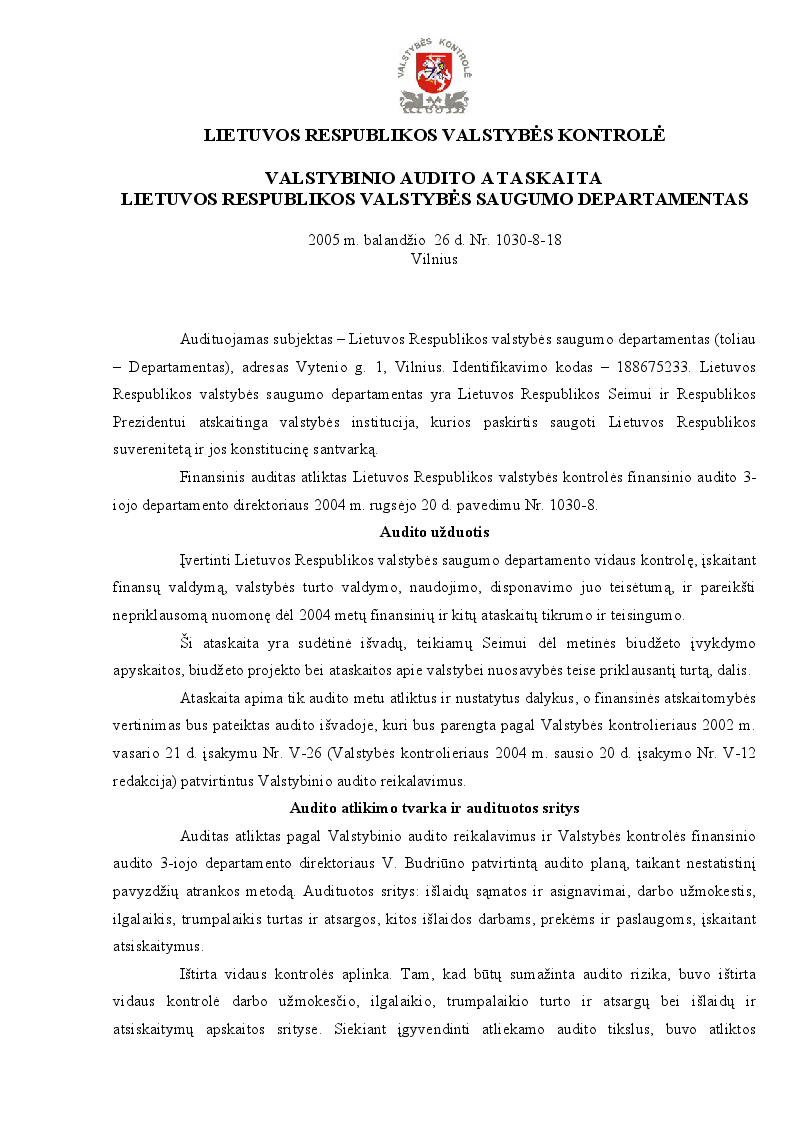 Lietuvos Respublikos valstybės saugumo departamentas