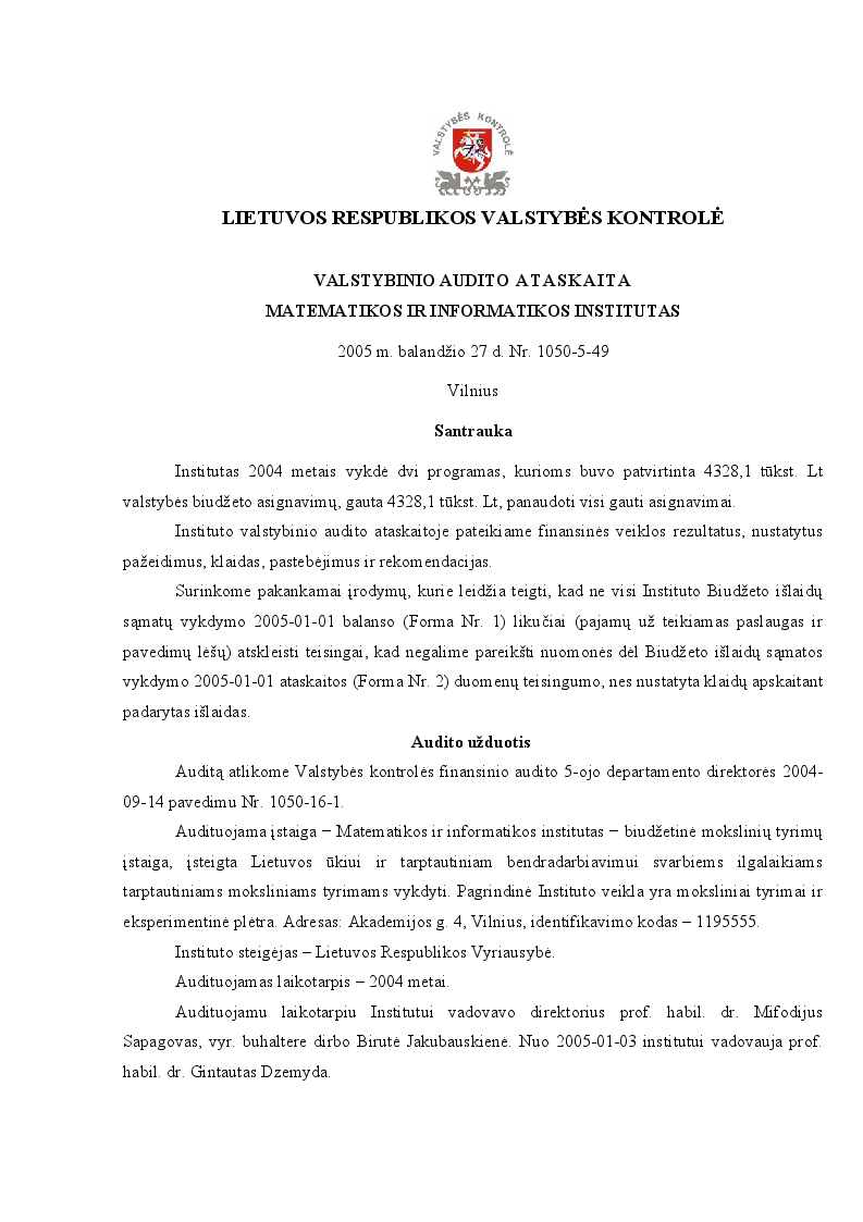 Matematikos ir informatikos institutas