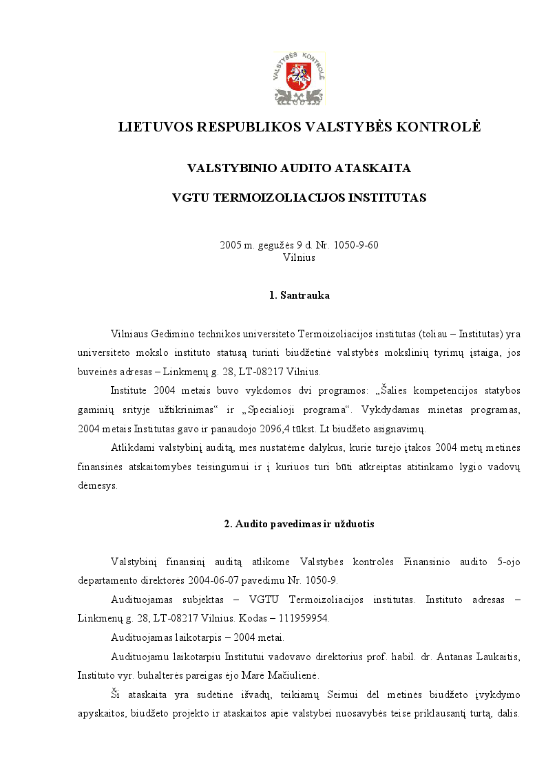 VGTU Termoizoliacijos institutas